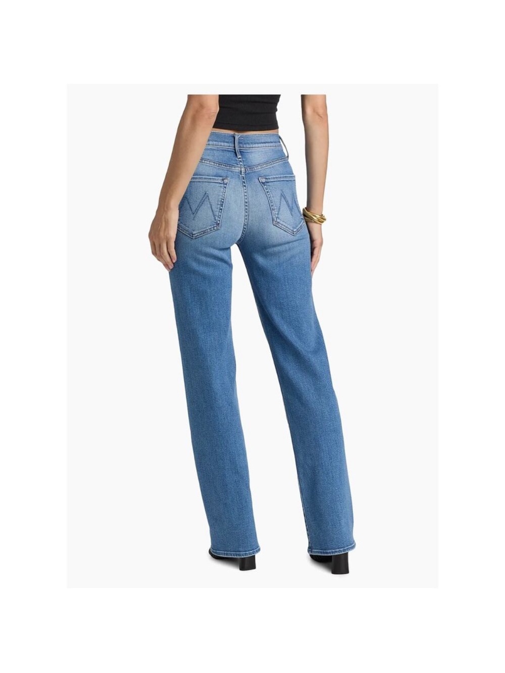 MOTHER Straight Leg Jeans in Medium Blue Wash